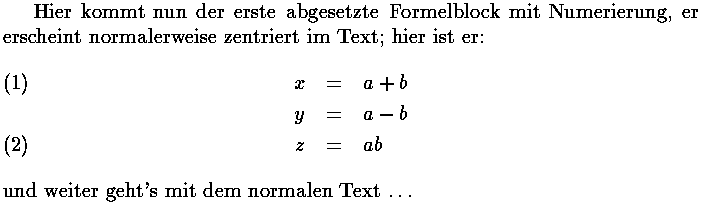 Bild: TeX-Ausgabe