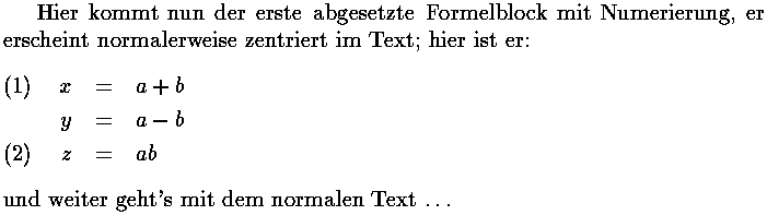 Bild: TeX-Ausgabe