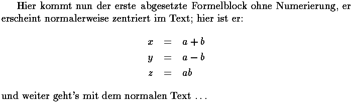 Bild: TeX-Ausgabe