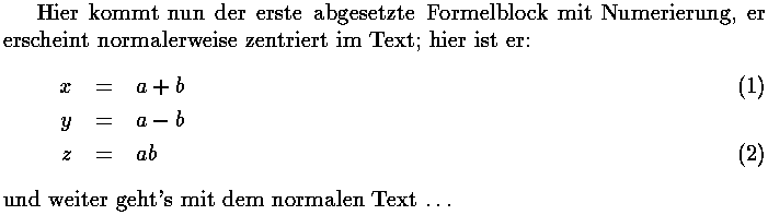 Bild: TeX-Ausgabe